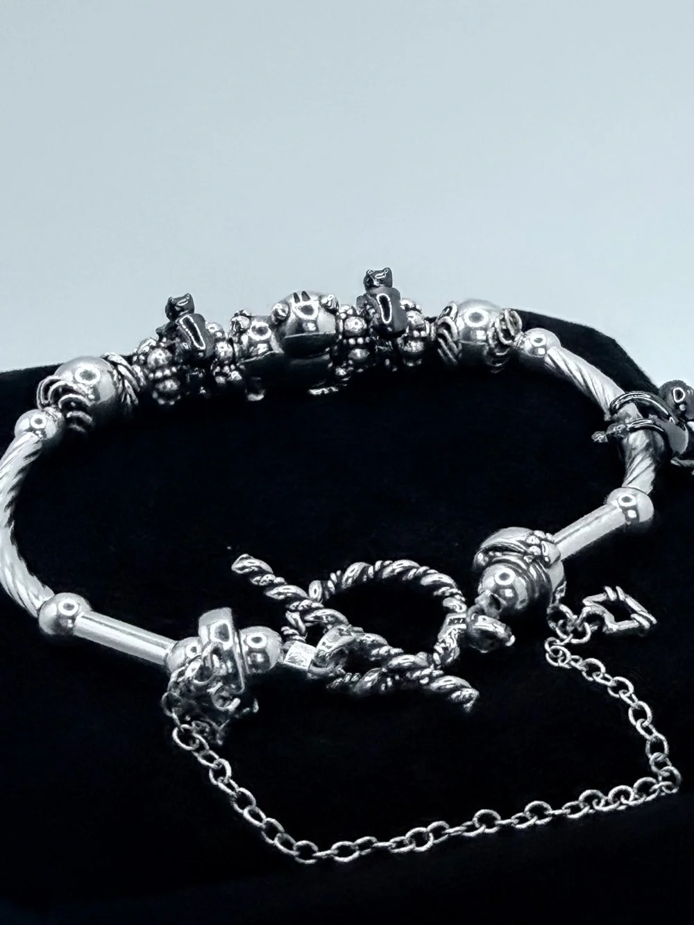 The Antheia Feline Charm Bracelet: A One-of-a-Kind Sterling Silver Exclusive#005